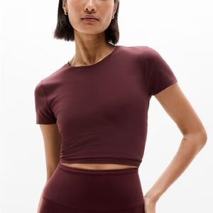 Athleta Burgundy transcend open back top
